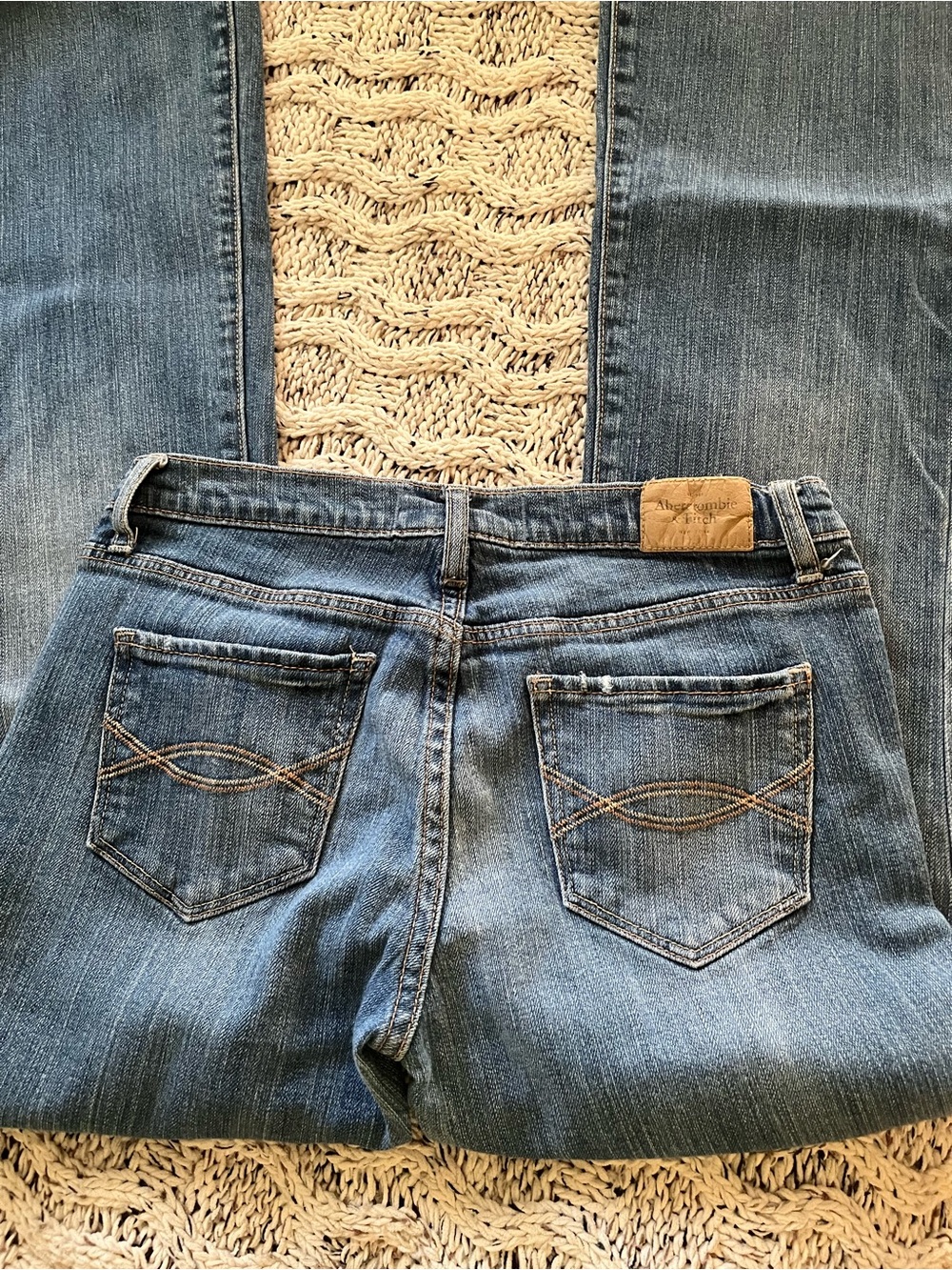 Abercrombie & Fitch Women's Bootcut Jeans in Faded Blue